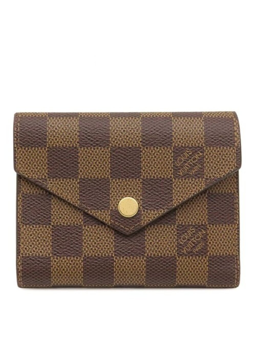 Louis Vuitton Trifold Wallet Portefeuille Victorine Damier Canvas Ebene Red